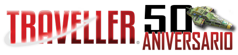 Logo de Traveller con la leyenda 50 aniversario y la imagen de un carguero independiente.